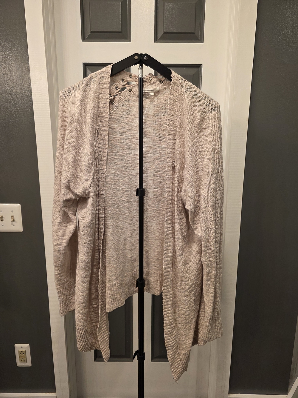 Maurices Light Beige Open Drape Cardigan